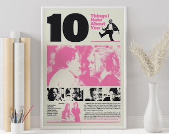 10 Things I Hate About You Movie Poster - Minimalist Wall Art