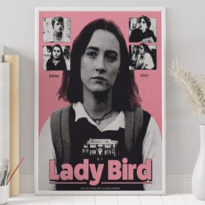 Póster de Lady Bird - Greta Gerwig - Póster minimalista de película - Impresión artística retro vintage - Póster personalizado - Impresión de arte mural - Decoración del hogar - Regalo