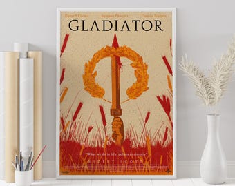 Póster de la película Gladiador: Ridley Scott, arte mural minimalista