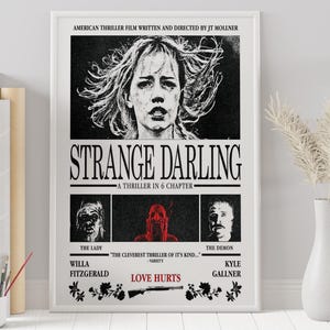 Poster Strange Darling - J.T. Mollner - Poster personalizzato - Poster minimalista - Poster vintage - Stampa artistica da parete - Decorazione per la casa - Regalo