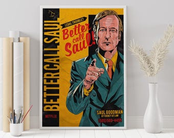 Better Call Saul Poster: Minimalist TV Series Wall Art