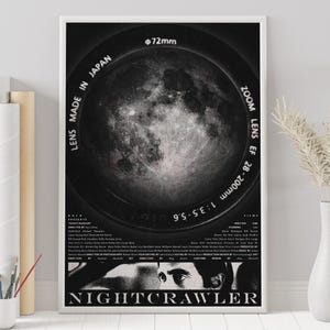 Plakat Nightcrawler - Dan Gilroy - Plakat na zamówienie - Minimalistyczny plakat filmowy - Plakat filmowy w stylu vintage - Wydruk na ścianę - Wystrój domu - Prezent