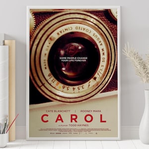 Póster de Carol - Carol - Todd Haynes - Póster personalizado - Póster minimalista - Póster vintage - Impresión de pared - Decoración del hogar - Regalo