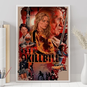 Kill Bill Poster - Quentin Tarantino - Minimalist Movie Poster - Vintage Retro Art Print - Custom Poster - Wall Art Print - Home Decor