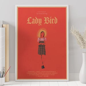 Lady Bird Poster - Greta Gerwig - Minimalistisches Filmplakat - Vintage Retro Kunstdruck - Individuelles Poster - Wand Kunst Druck - Wohnkultur - Geschenk