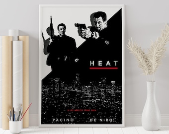 Pôster do filme Heat: Impressão de parede minimalista