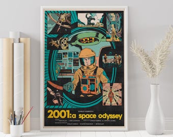 Póster de 2001: Odisea del Espacio - Stanley Kubrick - Arte mural minimalista de películas vintage