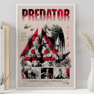 Póster de Depredador - John McTiernan - Póster personalizado - Póster minimalista - Póster vintage - Impresión de pared - Decoración del hogar - Regalo