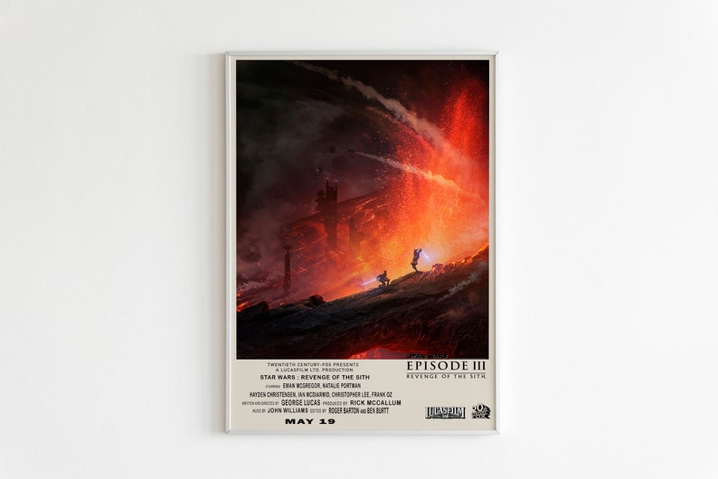 Star Wars Revenge of the Sith Poster - Minimalist Vintage Movie Poster ...