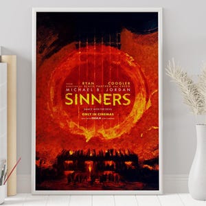 Póster de Sinners - Ryan Coogler - Póster personalizado - Póster minimalista - Póster vintage - Impresión de pared - Decoración del hogar - Regalo