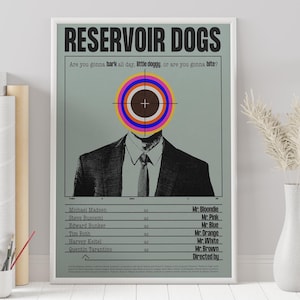 Reservoir Dogs Poster - Quentin Tarantino - Custom Poster - Minimalist Movie Poster - Vintage Movie Poster - Wall Art Print - Home Decor
