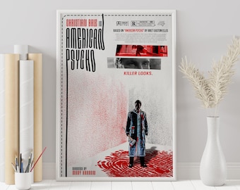 American Psycho Poster - Mary Harron - Vintage Retro Kunstdruck - Wand Kunst Druck - Minimalistisches Film Poster - Individuelles Poster - Wohnkultur