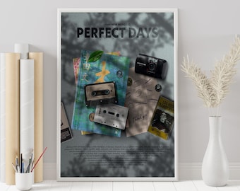 Perfect Days Movie Poster – Wim Wenders Film, Minimalist Wall Art