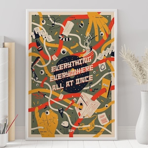 Everything Everywhere All at Once Poster - Dan Kwan - Minimalist Movie Poster - Vintage Retro Art Print - Custom Poster - Wall Art Print