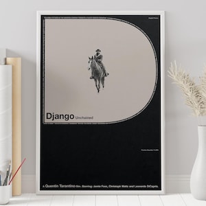 Django Unchained Poster - Quentin Tarantino - Minimalist Movie Poster - Vintage Retro Art Print - Custom Poster - Wall Art Print, Home Decor