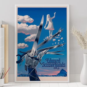 Edward Scissorhands Poster - Tim Burton - Vintage Retro Art Print - Wall Art Print - Minimalist Movie Poster - Custom Poster - Home decor