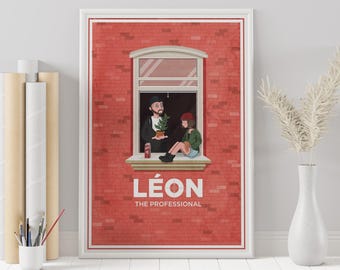 Leon The Professional Filmplakat: Minimalistischer Wandkunstdruck