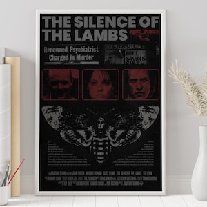 The Silence of the Lambs Poster - Jonathan Demme - Custom Poster - Minimalist Movie Poster - Vintage Movie Poster - Wall Art Print - Gift
