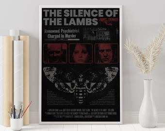 Das Schweigen der Lämmer Poster - danatona Demme - Minimalistisches Filmplakat - Vintage Filmplakat - Wand Kunst Druck - Geschenk