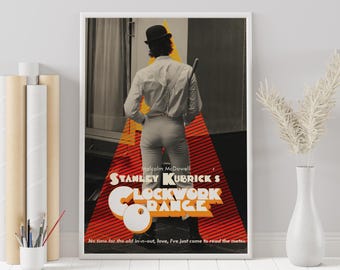 Póster de La Naranja Mecánica: Stanley Kubrick, arte retro minimalista