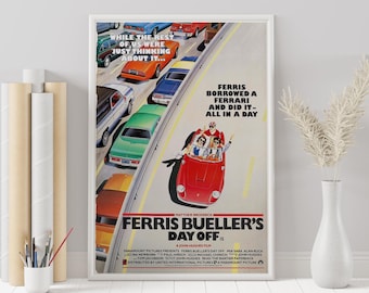 Ferris Bueller's Day Off Poster: Minimalist Movie Art Print