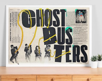 Ghostbusters Movie Poster: Minimalist Vintage Wall Art Print