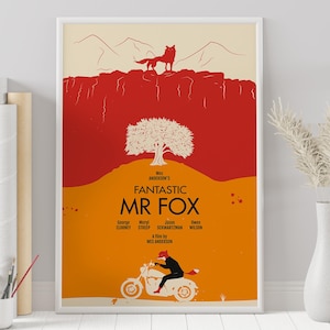 Fantastic Mr. Fox Poster - Wes Anderson - Custom Poster - Minimalist Movie Poster - Vintage Movie Poster - Wall Art Print - Home Decor