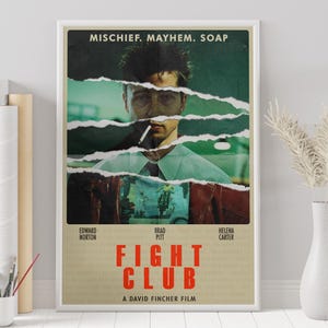 Poster Fight Club - Chuck Palahniuk - Poster personnalisé - Poster de film minimaliste - Poster de film vintage - Impression d'art mural - Décoration d'intérieur - Cadeau