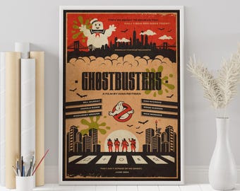 Ghostbusters Movie Poster: Minimalist Vintage Wall Art Print