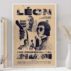 Leon Poster - Leon Movie - Luc Besson - Custom Poster - Minimalist Movie Poster - Vintage Movie Poster - Wall Art Print - Home Decor - Gift
