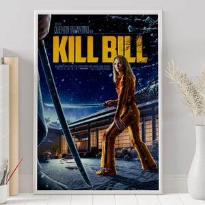 Kill Bill Poster - Quentin Tarantino - Minimalist Movie Poster - Vintage Retro Art Print - Custom Poster - Wall Art Print - Home Decor