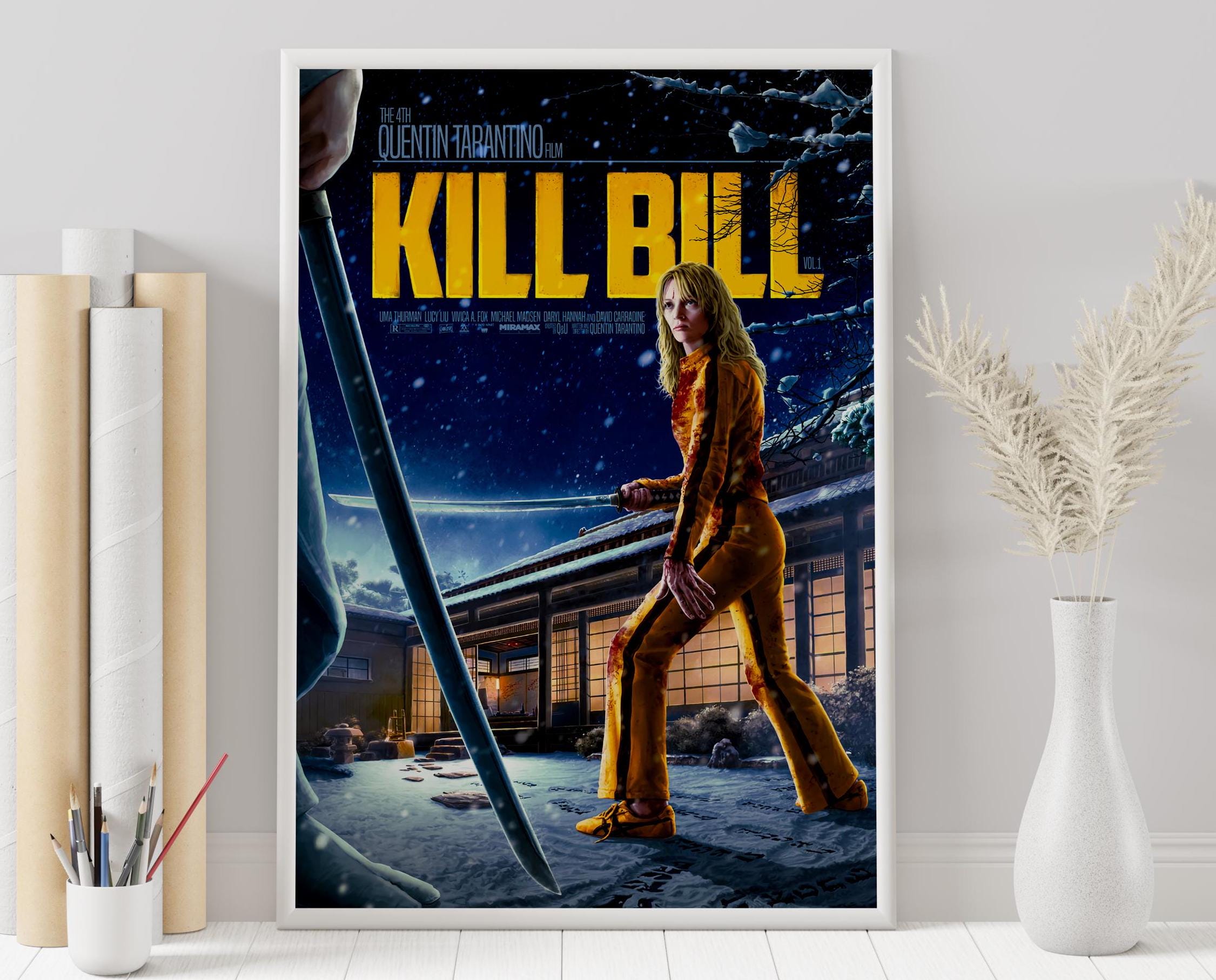 Kill Bill Poster - Quentin Tarantino - Minimalist Movie Poster - Vintage Retro Art Print - Custom Poster - Wall Art Print - Home Decor