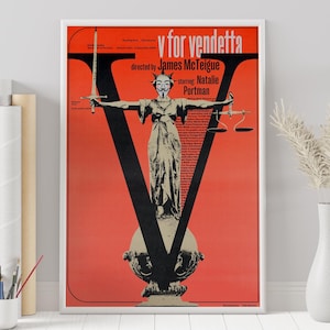 V for Vendetta Poster - James McTeigue - Custom Poster - Minimalist Movie Poster - Vintage Movie Poster - Wall Art Print - Home Decor - Gift