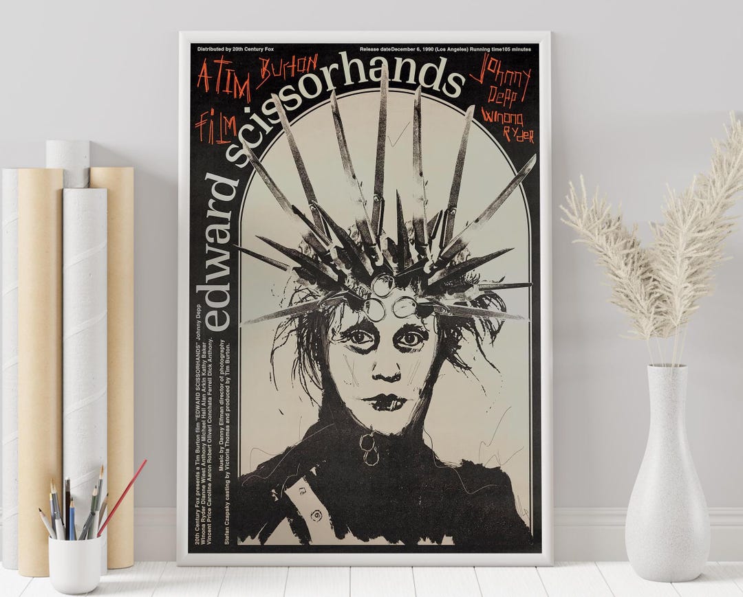Edward Scissorhands Poster: Tim Burton Movie Art Print - Etsy