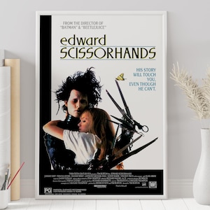 Edward Scissorhands Poster - Tim Burton - Vintage Retro Art Print - Wall Art Print - Minimalist Movie Poster - Custom Poster - Home decor