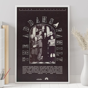 The Addams Family Poster - Barry Sonnenfeld - Custom Poster - Minimalist Movie Poster - Vintage Movie Poster - Wall Art Print - Home Decor