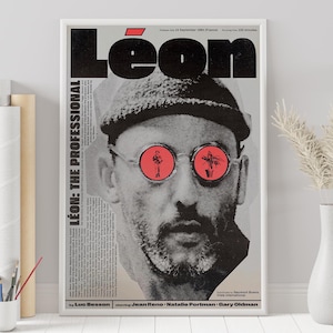 Leon: The Professional Poster - Luc Besson - Custom Poster - Minimalist Movie Poster - Vintage Movie Poster - Wall Art Print - Home Decor