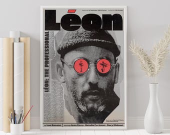 Leon: Das professionelle Filmplakat - Minimalistischer Wandkunstdruck