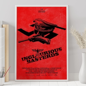 Plakat Inglourious Basterds - Quentin Tarantino - Plakat na zamówienie - Minimalistyczny plakat filmowy - Plakat filmowy w stylu vintage - Sztuka ścienna - Wystrój domu
