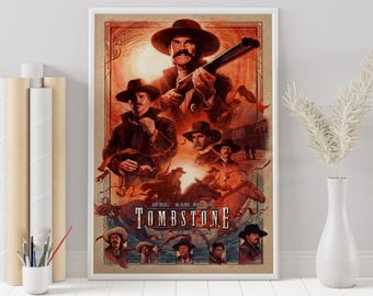 Tombstone (1993) Movie Poster: Vintage Film, Minimalist retro Wall Art
