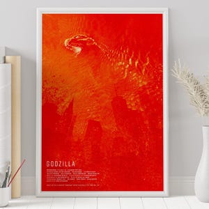 Poster di Godzilla - Godzilla - Poster minimalista del film - Stampa artistica retrò vintage - Poster personalizzato - Stampa artistica da parete - Decorazione per la casa - Regalo