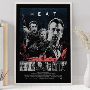 Póster de Heat - Michael Mann - Póster personalizado - Póster minimalista - Póster vintage - Impresión de pared - Decoración del hogar - Regalo
