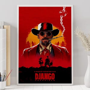 Django Unchained Poster - Quentin Tarantino - Minimalist Movie Poster - Vintage Retro Art Print - Custom Poster - Wall Art Print, Home Decor