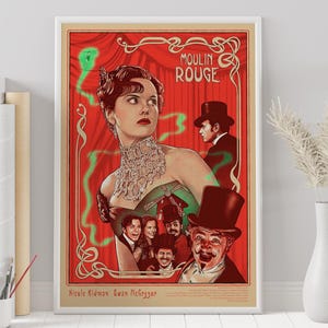 Póster de Moulin Rouge - Baz Luhrmann - Póster personalizado - Póster minimalista - Póster vintage - Impresión de pared - Decoración del hogar - Regalo