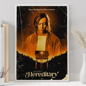 Cartaz do filme Hereditário: Filme de Ari Aster, Arte de parede minimalista