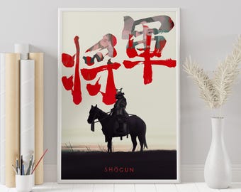 Póster de la serie de televisión Shogun: Impresión de arte mural minimalista vintage