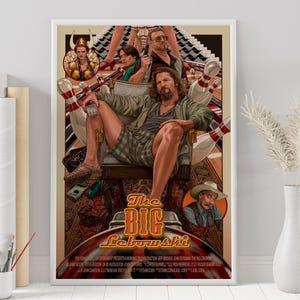 The Big Lebowski Poster - Ethan Coen - Minimalist Movie Poster - Vintage Retro Art Print - Custom Poster - Wall Art Print - Home Decor