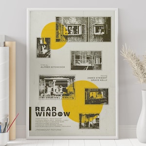 Póster de La Ventana Indiscreta - Alfred Hitchcock - Póster personalizado - Póster minimalista - Póster vintage - Impresión de pared - Decoración del hogar - Regalo