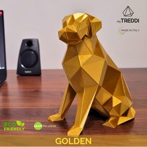 Golden soprammobile design labrador stampato 3D per decorare la casa o ufficio in modo esclusivo, ottima idea regalo ecologico made in Italy