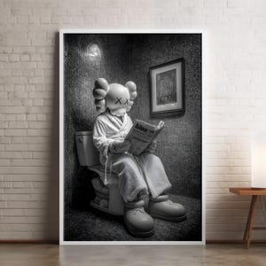 Pink Kaws Toilet Poster: Hypebeast Bathroom Wall Art (Digital Download)